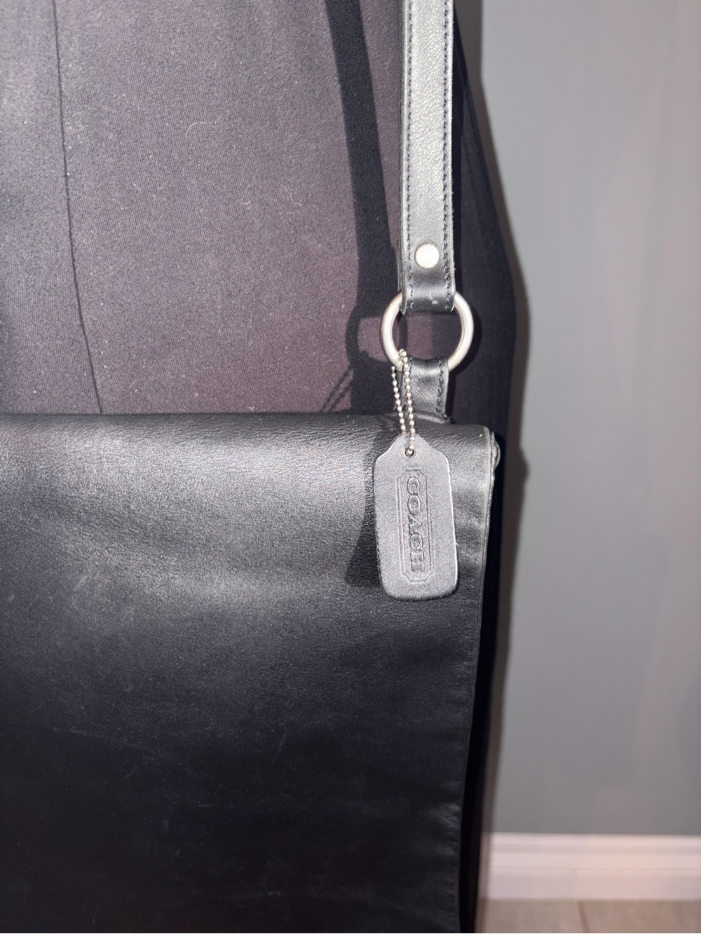 Vintage Coach Chelsea Legacy Slim Flap Crossbody 9458 Black Leather - Picture 4 of 16